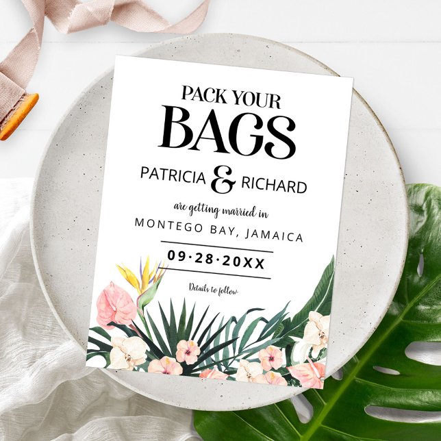 Destination Tropical Wedding Save The Date Postcard (Creator Uploaded)