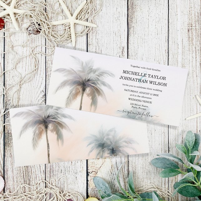 Destination Wedding Beach Tropical Island Palm Invitation (Creator Uploaded)
