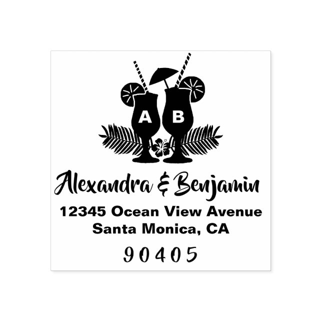 Destination Wedding, Beach Wedding, Summer Wedding Rubber Stamp (Imprint)