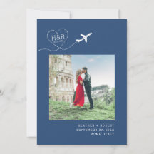 Destination Wedding Blue Aeroplane Monogram Pictur