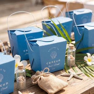Destination Wedding Blue Cancun Favour Box
