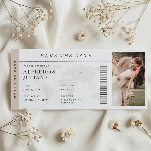 Destination Wedding Boarding Pass Plane Invitation (Creator Uploaded)