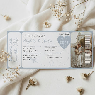  Destination Wedding Boarding Pass Plane Ticket 