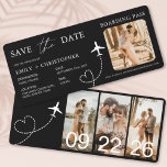 Destination Wedding Boarding Pass Plane Ticket<br><div class="desc">Elevate your destination wedding announcements with our enchanting Boarding Pass Plane Ticket Save the Date Invitations. Crafted with meticulous attention to detail, these unique invitations capture the essence of adventure and romance. Each invitation is designed to resemble a genuine boarding pass, complete with personalised details such as the couple's names,...</div>