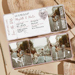 Destination Wedding Boarding Pass Plane Ticket  Invitation<br><div class="desc">Save the date aeroplane ticket save the date invitation. Announce your destination wedding with our fun modern save the date incitation made to resemble a plane ticket . Customise with your photos,  name,  date,  location,  etc. Artwork hand-painted by Moodthology Papery</div>