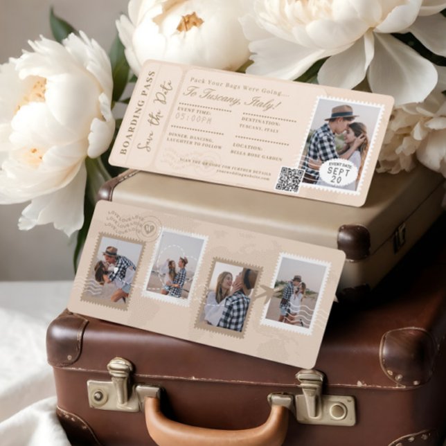 Destination Wedding Boarding Pass Plane Ticket Invitation (Destination Wedding Boarding Pass Plane Ticket Inv Invitation)