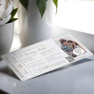 Destination Wedding Boarding Pass Plane Ticket Invitation