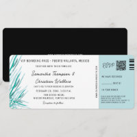 Destination Wedding Boarding Pass Tropical palm
