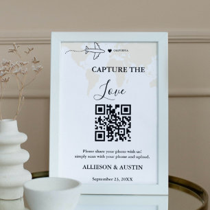 Destination wedding Capture love QR code wedding Poster