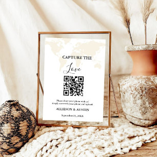 Destination wedding Capture love QR code wedding Poster
