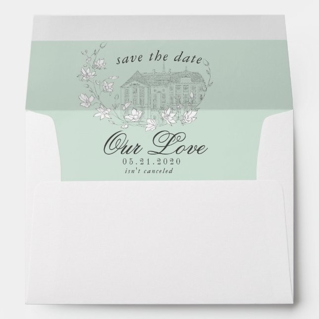 Destination Wedding Elegant Save The Date Envelope (Back (Bottom))