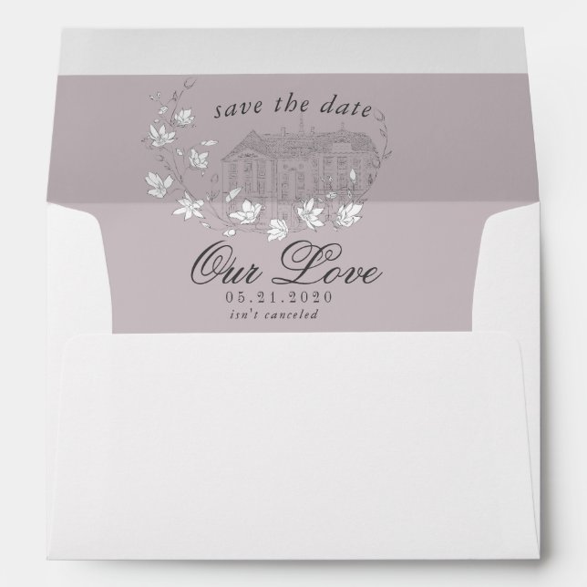 Destination Wedding Elegant Save The Date Envelope (Back (Bottom))