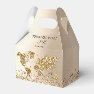 Destination Wedding Gold World Map Beach Adventure Favour Box