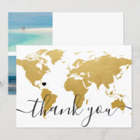 Destination Wedding Gold World Map Wedding Photo