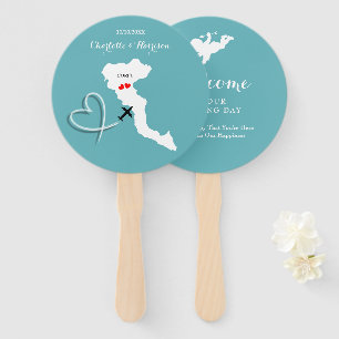 Destination Wedding Greek Island Corfu Hand Fan