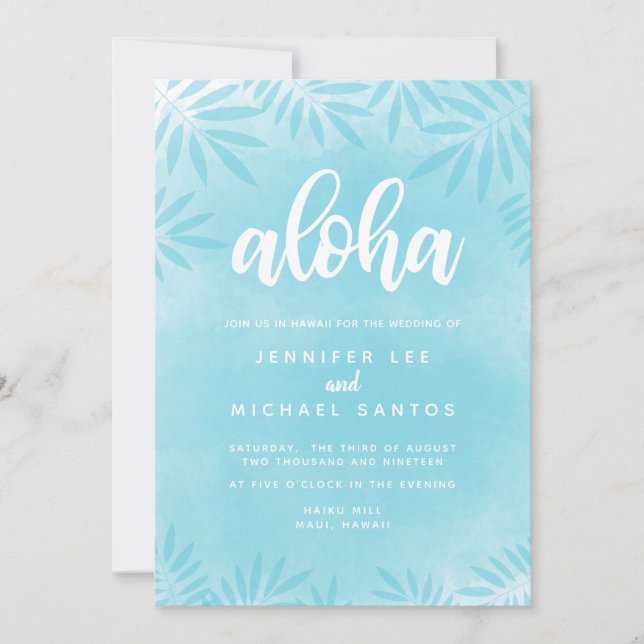 Destination Wedding Invitation in Watercolor (Front)