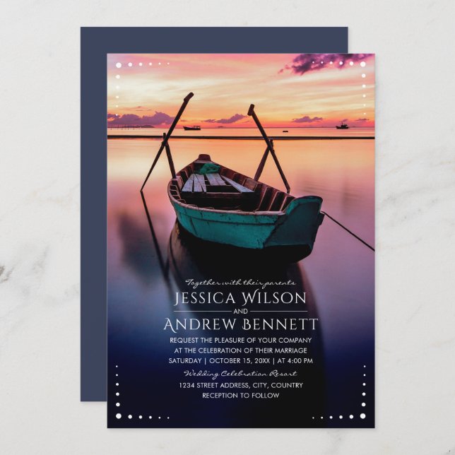 Destination wedding invitations Your Resort Image (Front/Back)