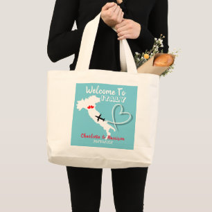 Destination Wedding Italy Europe Large Tote Bag
