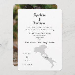Destination Wedding Italy Photo Invitation