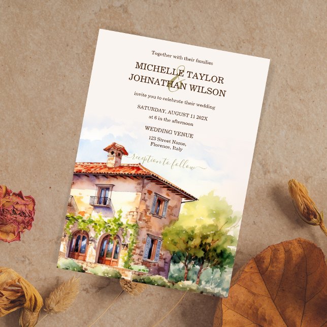 Destination Wedding Italy Tuscany Florence Invitation (Creator Uploaded)