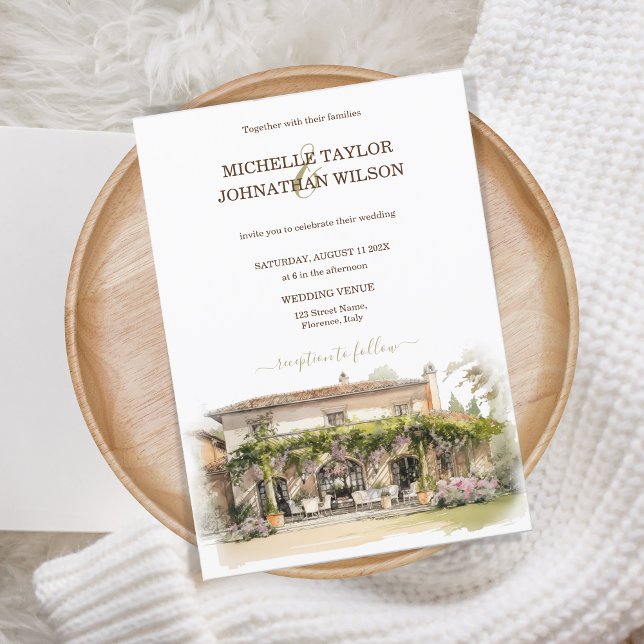 Destination Wedding Italy Tuscany Florence Invitation (tuscany villa wedding)