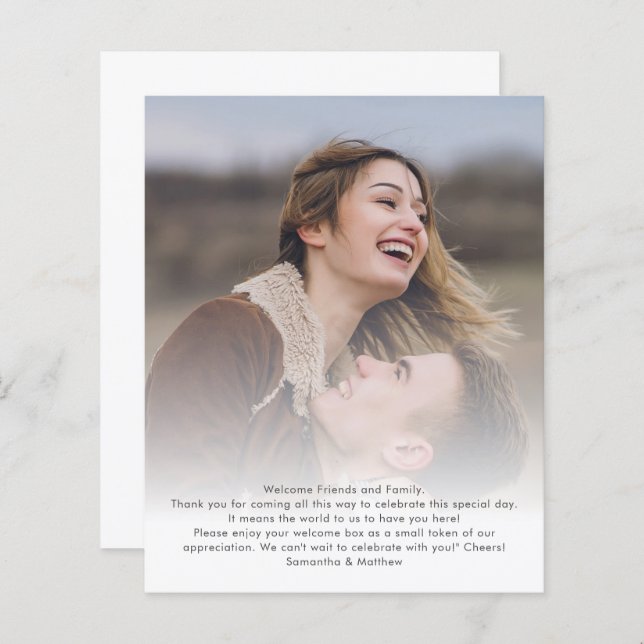 Destination Wedding Itinerary Program Photo Card (Front/Back)