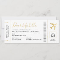 Destination Wedding Maid of Honour Proposal Card