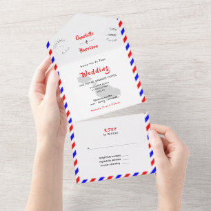 Destination Wedding Malta Airmail  All In One Invi All In One Invitation