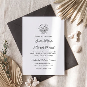 Destination Wedding Minimalistic Black and White Invitation