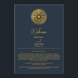 Destination Wedding Passport Compass Itinerary Program<br><div class="desc">A navy blue destination wedding passport design with gold compass and travel elements. This design is ideal for all Spring, Summer, Fall and Winter destination weddings. An elegant navy blue and gold wedding travel design with a passport layout. A modern destination wedding Itinerary program design with elegant elements. Matching wedding...</div>