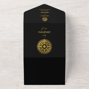 Destination Wedding Passport Compass Wedding All In One Invitation