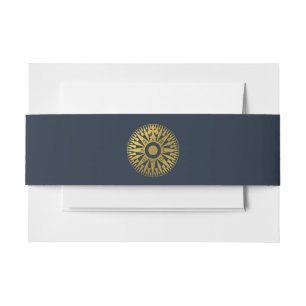 Destination Wedding Passport Compass Wedding  Invitation Belly Band