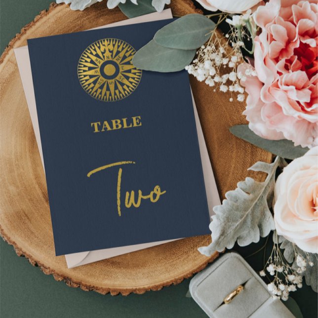 Destination Wedding Passport Compass Wedding Table Number (Creator Uploaded)