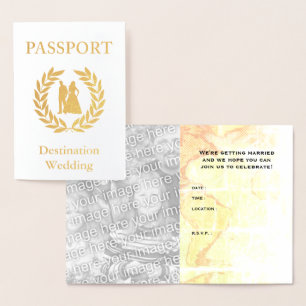 destination wedding passport foil card