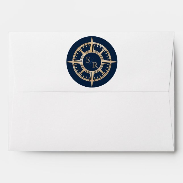 Destination Wedding Passport GlitterGold World Map Envelope (Back (Top Flap))