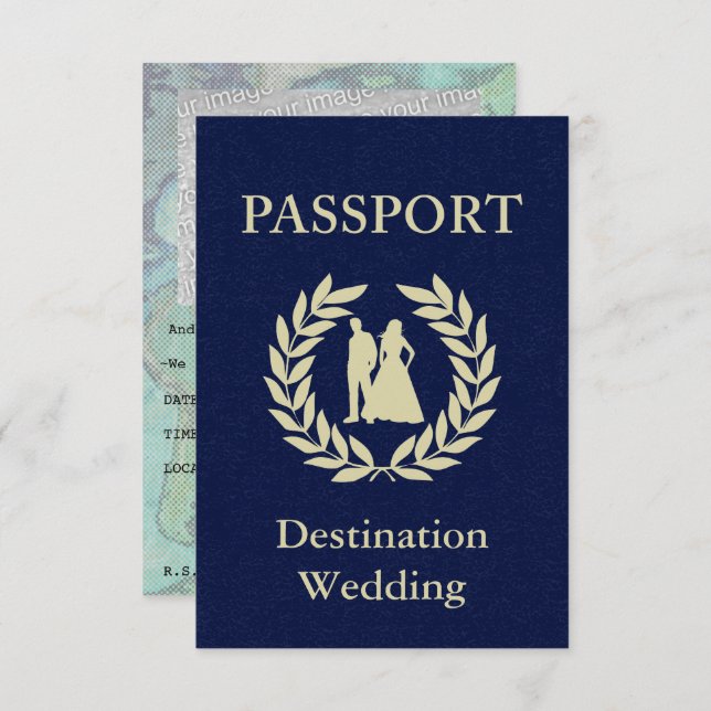 destination wedding passport invitation (Front/Back)