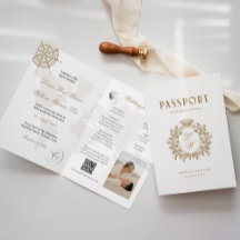 Destination Wedding Passport Invitation Card