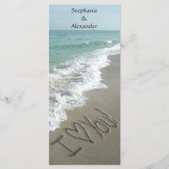 Destination Wedding Program, Beach Theme Program (Front)