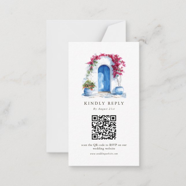 Destination Wedding QR Code Online RSVP Cards (Front)