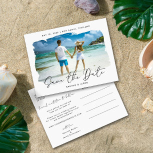 Destination Wedding Save the Date Announcement Postcard