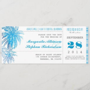 destination wedding save the date tickets pass