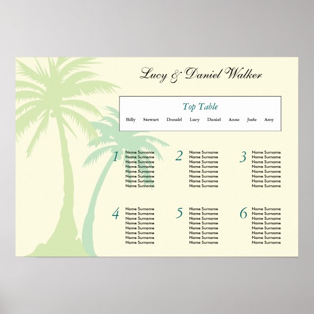 Destination Wedding Seating Table Plan 2 Poster (Front)