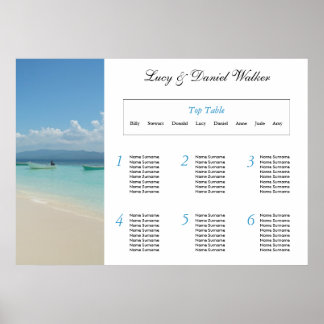 Destination Wedding Seating Table Plan Poster