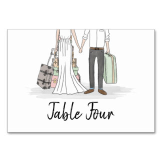 Destination Wedding Suitcases Table Card
