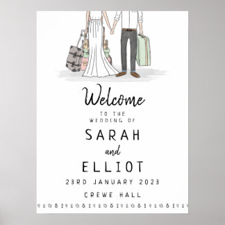 Destination Wedding Suitcases Welcome Poster