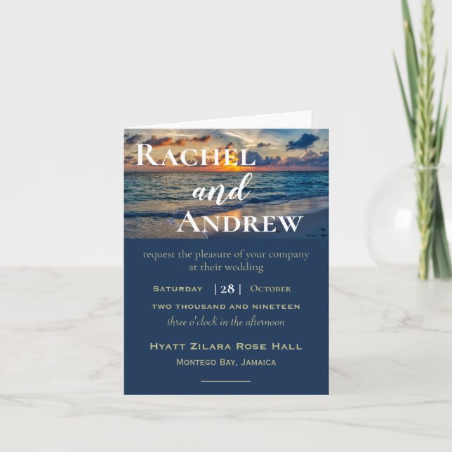 Destination Wedding Sunny Skies Wedding Invitation (Front)