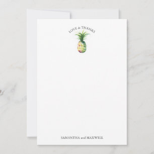Destination Wedding Thank You Card Pineapple