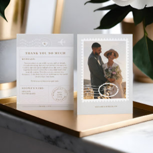 Destination Wedding Travel Theme Photo Thank You