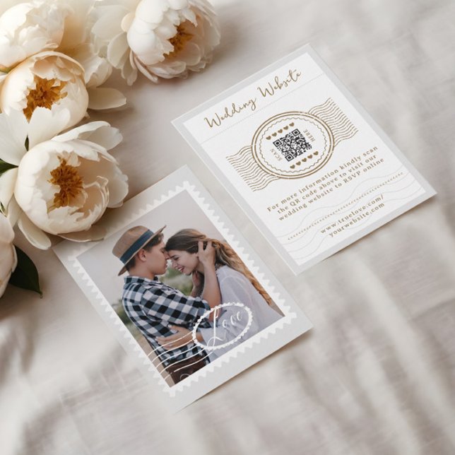 Destination Wedding Travel Theme QR Code Photo Enclosure Card (Destination Wedding Travel Theme QR Code Photo Enclosure Card)