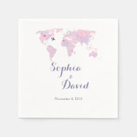 Destination Wedding Travel Watercolor World Map